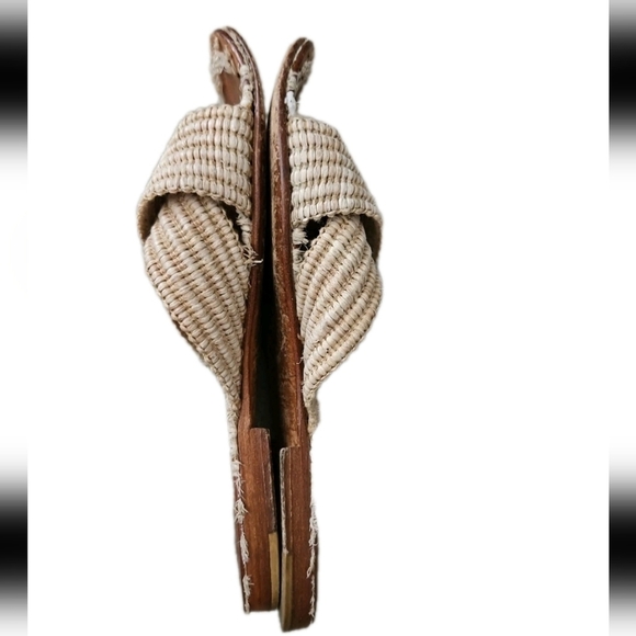 Jenni Kayne Womens Beige Raffia Designer Crossover Sandal In Natural 37 - Picture 9 of 13